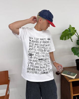 All-lettering short-sleeved T-shirt