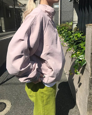 Nylon half-zip sweatshirt