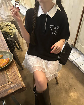 (ORIGINAL) V-Lace Polo T-Shirt