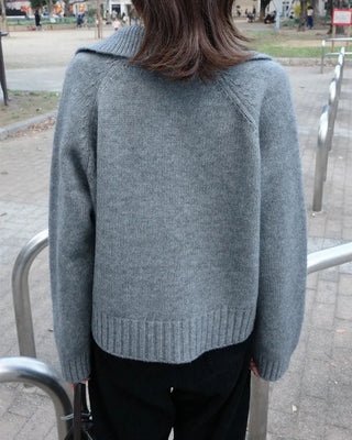 Crop Half Knit Zip