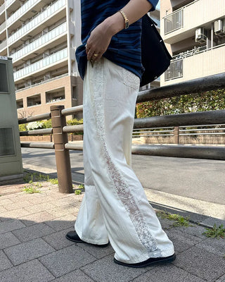 Side lace sweatpants