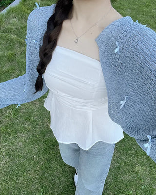 Shirred flared blouse