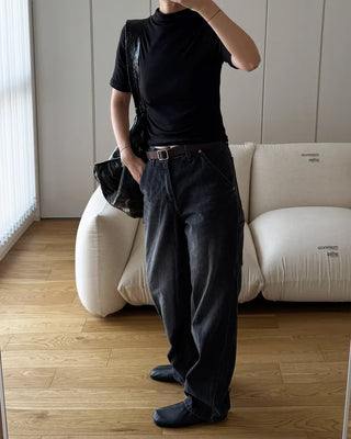 Half-neck short-sleeved T-shirt