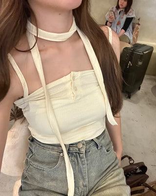 (Set) Button Scarf Sleeveless