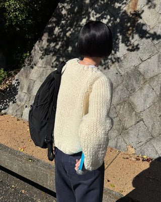 Handmade V-neck knit sweater