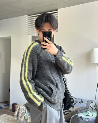 Sleeve Line Double Zip Knit