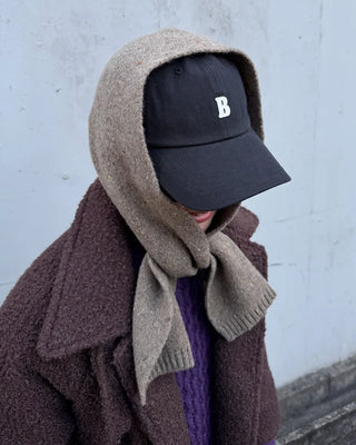 Melange knit wool scarf