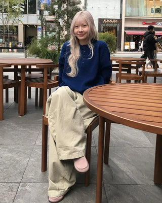 Henley neck oversized knit