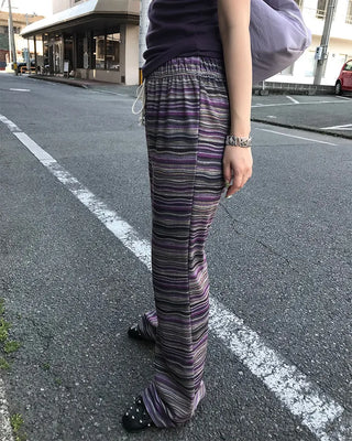 Waist string border bootcut