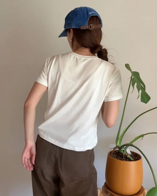 Round neck half-sleeve T-shirt