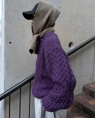 Wool color cable knit