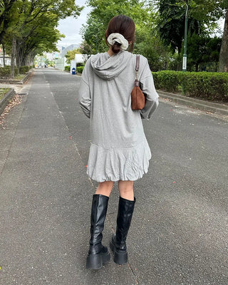 Peplum hoodie dress