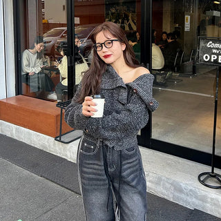 Toggle Button Turtleneck Cardigan