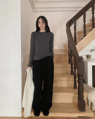 (8 colors) Basic Soft Long-Sleeve T-Shirt (Long Tee)