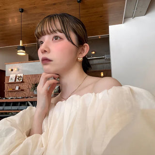 Chiffon off-shoulder blouse