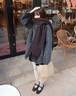 Half-neck boa jacket