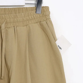 (Unisex) Casual Cotton Elastic Waist Pants