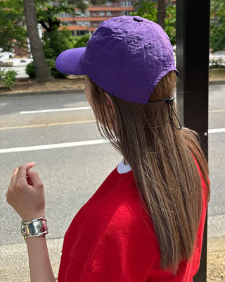 Drawstring Lettering Nylon Cap