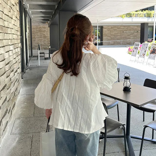 Puff-sleeve blouse