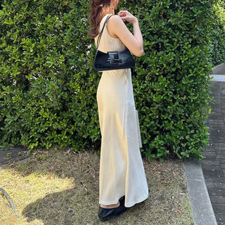 Satin long skirt