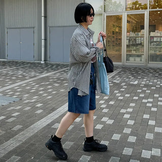 Checked sheer shirt