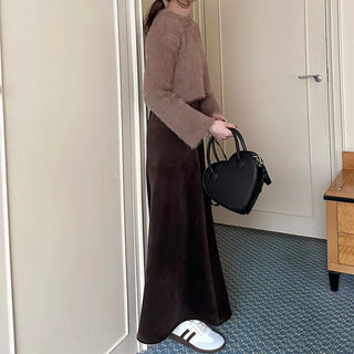 Banded long skirt