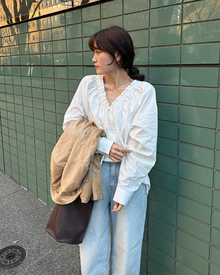 Shirred Ribbon Blouse