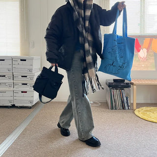 Gingham check casual scarf