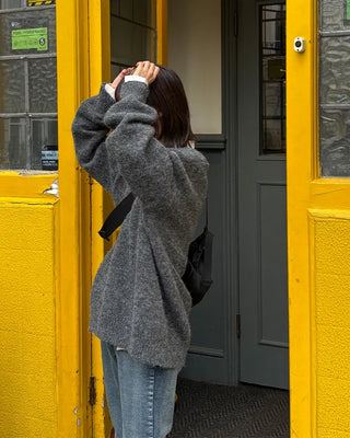 V-neck scarf knit