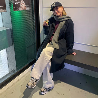 Unisex casual balmacaan coat