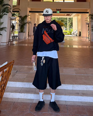 Double-pleated Bermuda shorts