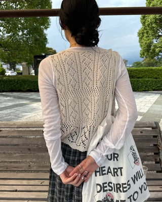 Crochet knit vest
