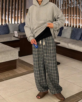Checked Easy Wide Pants