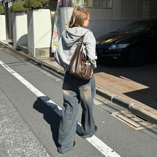 Vintage wide-leg denim pants
