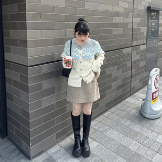 Round neck Nordic cardigan