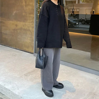 Button-up oversized knit