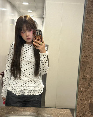 Polka Dot Frill T-shirt