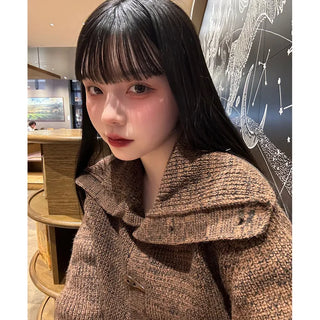 Big Collar Knit Cardigan