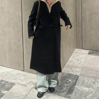 Tailored collar long coat
