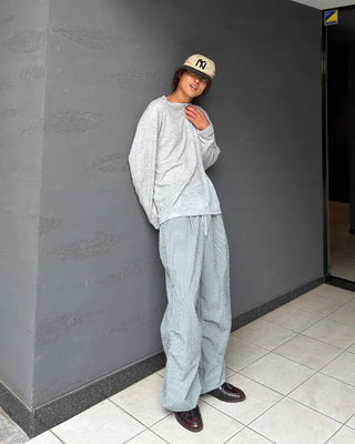 Checked parachute pants