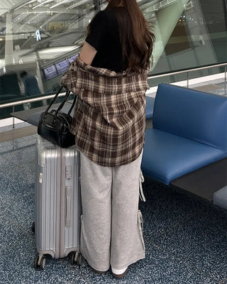 Oversized check shirt
