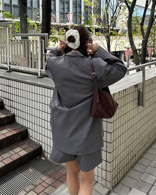 Flap pocket jacket & mini skirt set