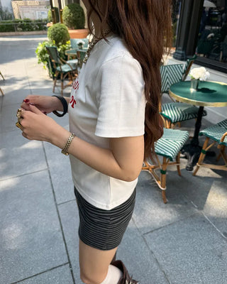 Striped micro shorts