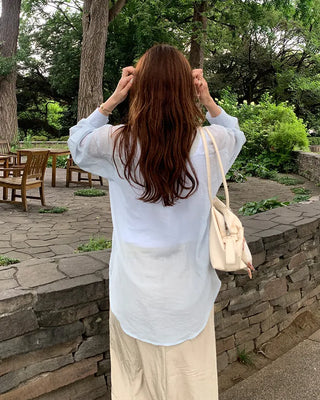 Oversized sheer shirt
