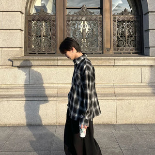 (Unisex) Oversized Check Shirt