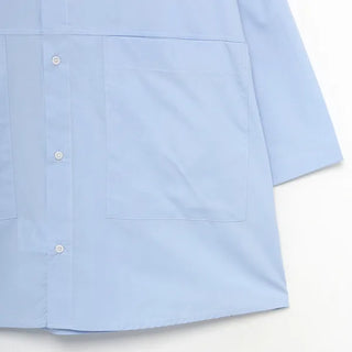 Basic cropped short-sleeved cotton shirt