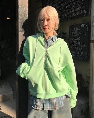Color Point Zip Hoodie