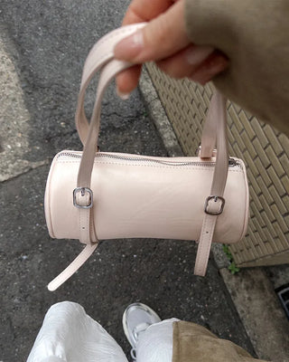 Faux leather buckle shoulder bag