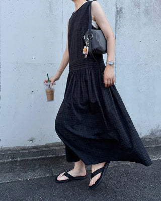 Checked long dress