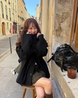 High-neck zip-up blouson